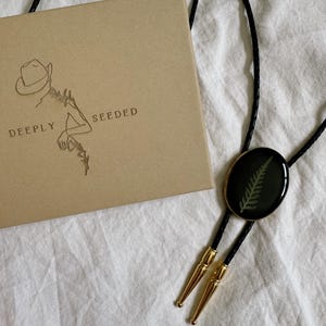 Fern Leaf | Floral Bolo Tie | Western Bolo | Western Wear | Feminine | Handmade | Leather | Cowboy Necklace | Custom Bolo | Wedding