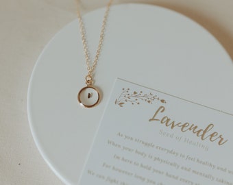 Lavender Necklace | Seed of Healing | Gift for Illness, Infertility