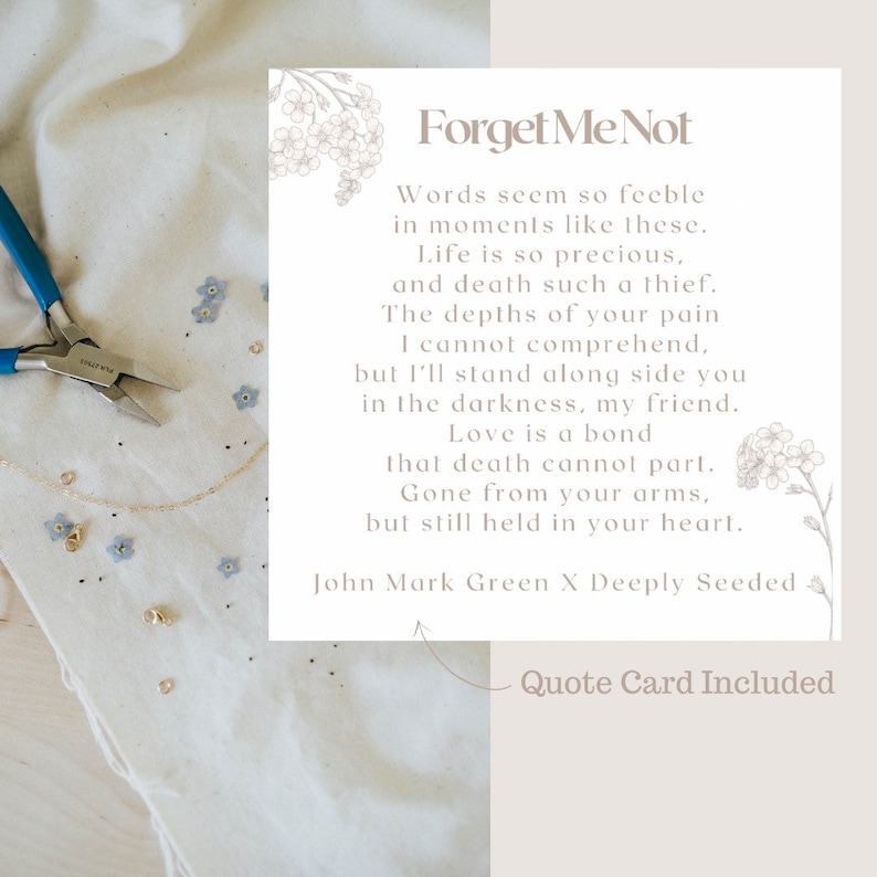 Real Flower | Forget Me Not Necklace | Flower of Loss | Flower of Miscarriage | Gift for Loss | Bereavement Gift | Pregnancy Loss image 3