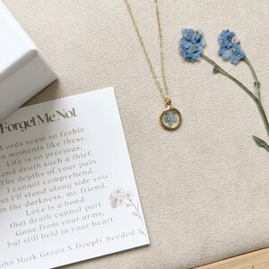 Real Flower | Forget Me Not Necklace | Flower of Loss | Flower of Miscarriage | Gift for Loss | Bereavement Gift | Pregnancy Loss image 8