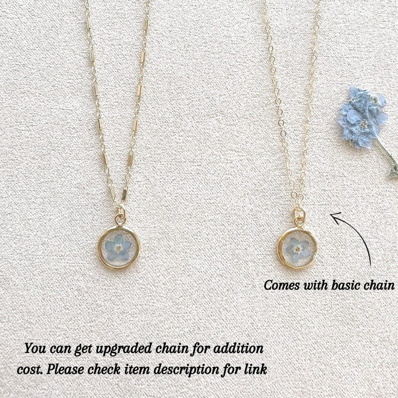 Real Flower | Forget Me Not Necklace | Flower of Loss | Flower of Miscarriage | Gift for Loss | Bereavement Gift | Pregnancy Loss image 5