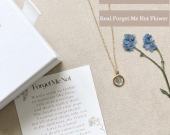 Real Flower | Forget Me Not Necklace | Flower of Loss | Flower of Miscarriage | Gift for Loss | Bereavement Gift | Pregnancy Loss