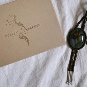 Edelweiss | Floral Bolo Tie | Western Bolo | Western Wear | Feminine | Handmade | Leather | Cowboy Necklace | Custom Bolo | Wedding Bolo