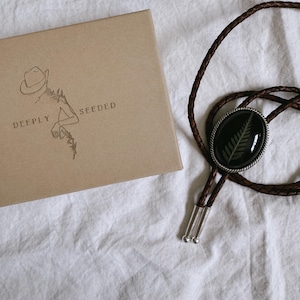 Fern Leaf | Floral Bolo Tie | Western Bolo | Western Wear | Feminine | Handmade | Leather | Cowboy Necklace | Custom Bolo | Wedding