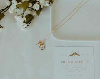 Mustard Seed with Cross | Faith Jewelry | Seed of Faith | Faith Necklace | Faith Gifts | Baptism | Confirmation | Encouragement | Easter
