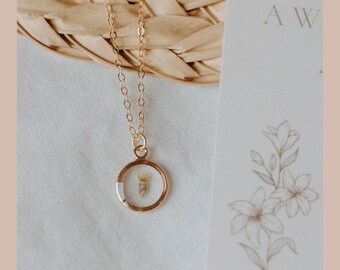 Gold Filled Wildflower Seed Necklace | Botanical Mom Jewelry