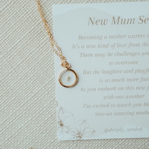 Gold Filled New Mom Necklace | Chrysanthemum Seed Keepsake