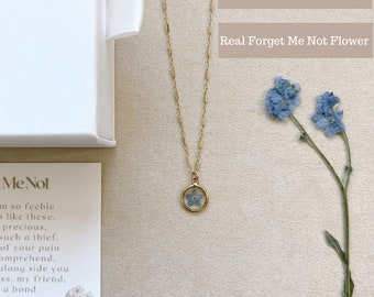 Real Flower | Forget Me Not Necklace | Flower of Loss | Flower of Miscarriage | Gift for Loss | Bereavement Gift | Pregnancy Loss