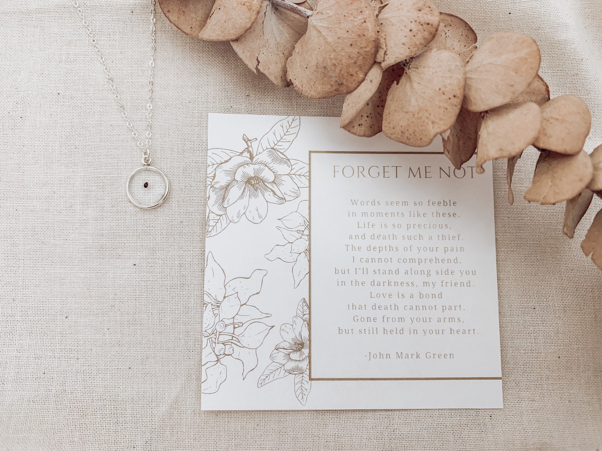 Silver Forget Me Not Necklace | Seed of Loss | Seed of Miscarriage