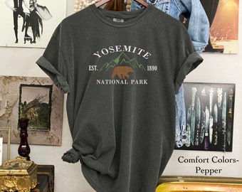 Yosemite National Park Embroidered Comfort Colors Tee, Unisex Fit