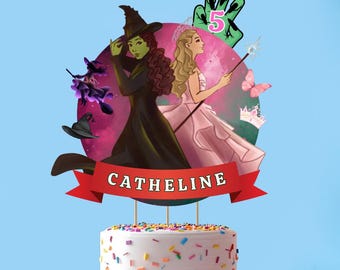 Wicked Witch & Princess Cake Topper | Girls Birthday (Digital Download)