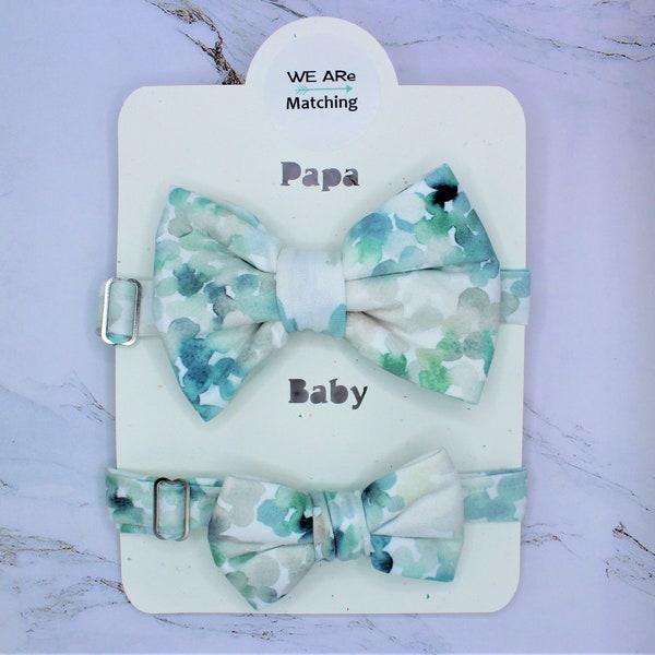 Matching Bow ties | Daddy and Son, or Brothers, or Friends | Adjustable Bow Ties| 3 sizes to fit | For New Dads and Newborns or Baby/Child