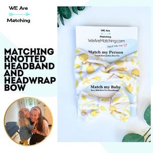 Matching baby bow + headband for mom| Mommy and Me Match | Headwrap Baby Bow for baby girl and matching headband for mom|Soft & sized to fit