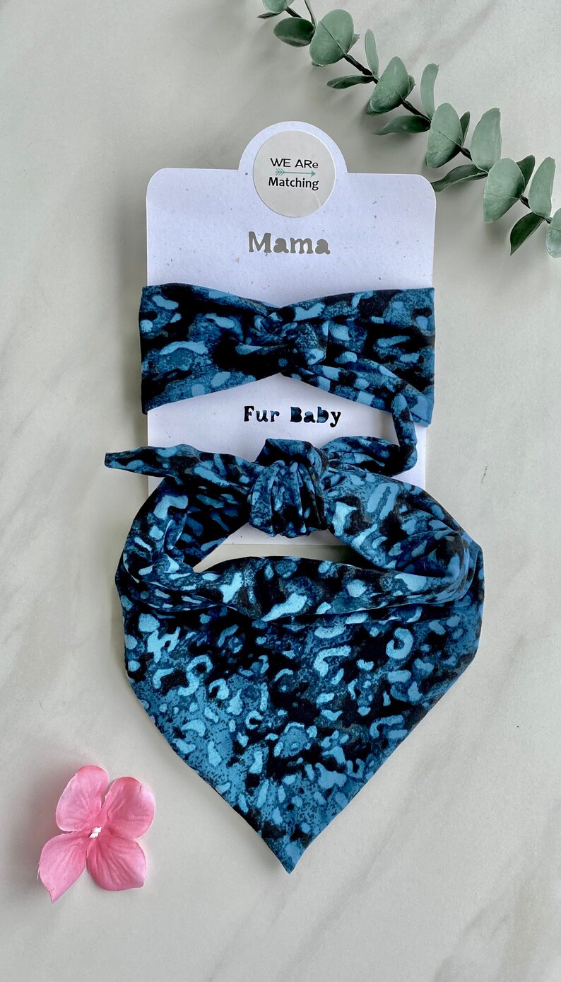 Matching Dog Bandana Knotted Headband for Dog Mom Match Etsy