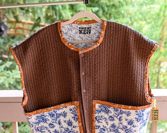 Repurposed Quilted Vest Size 2X/3X