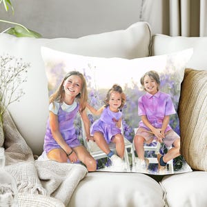 Custom Portrait Pillow: Personalized Photo Artwork Cushion