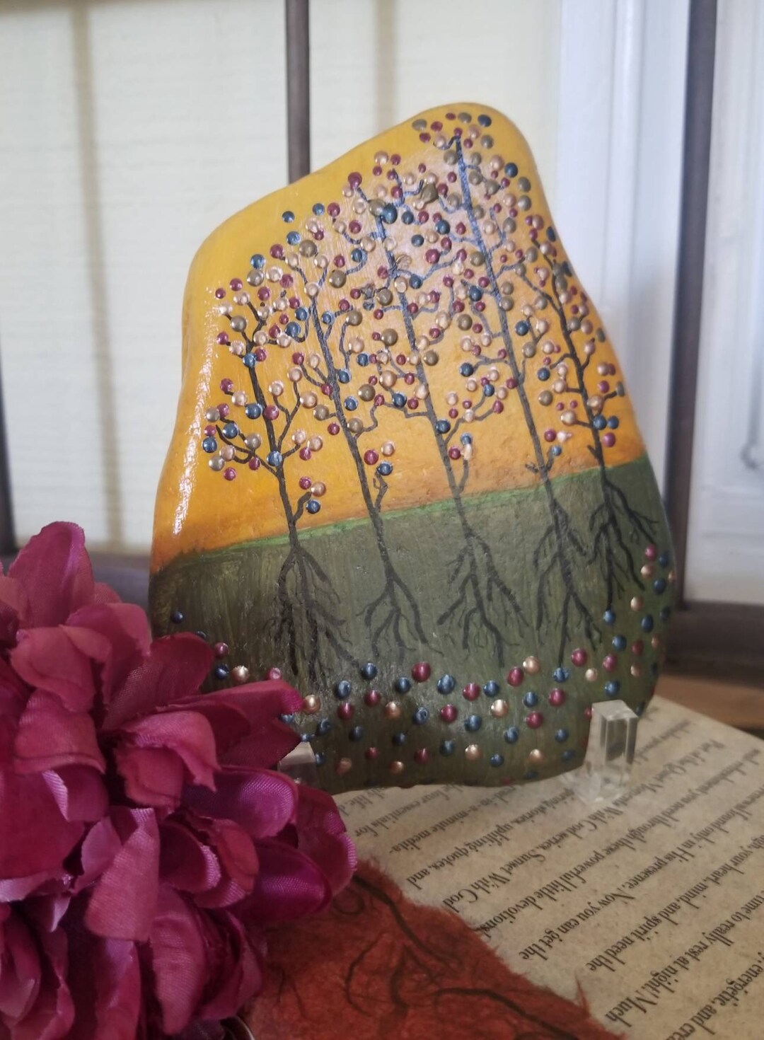 Day Fall Stone Fall in Love With Fall Painted Stone Decor - Etsy