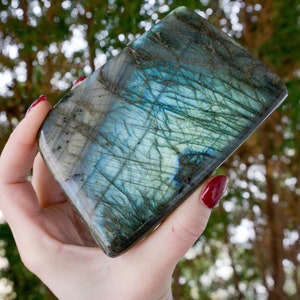 Labradorite Freeform with Flash! 1.3 POUND Natural Labradorite Crystal - Flashy Labradorite Freeform