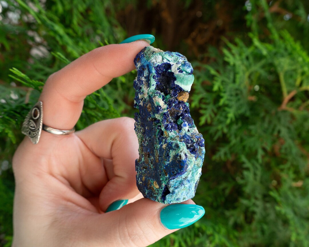 Small Azurite Malachite Tower With Sparkly Druzy! Natural Azurite ...