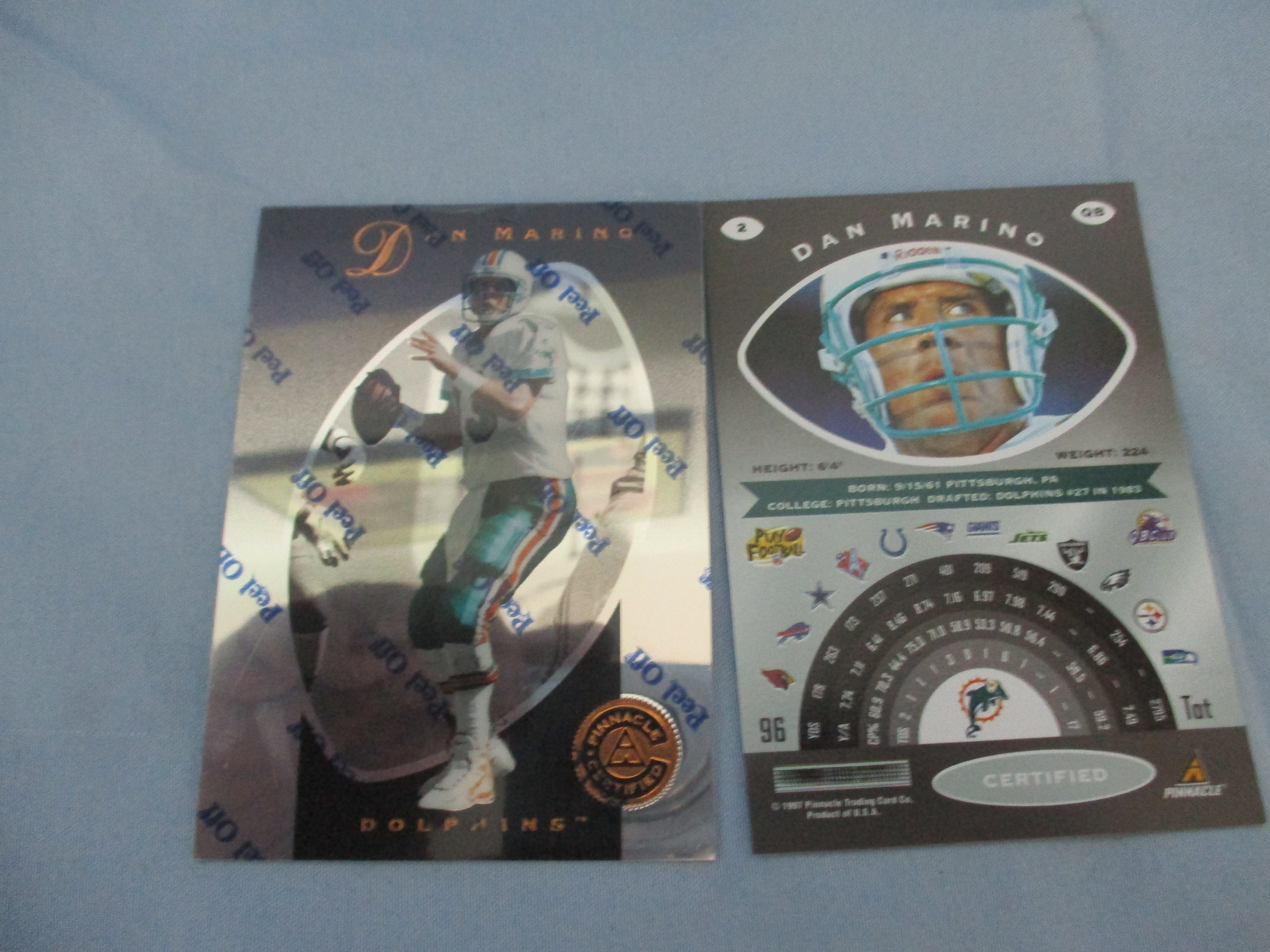 Pinnacle Certified 1997 Dan Marino Card Excellent Condition Etsy