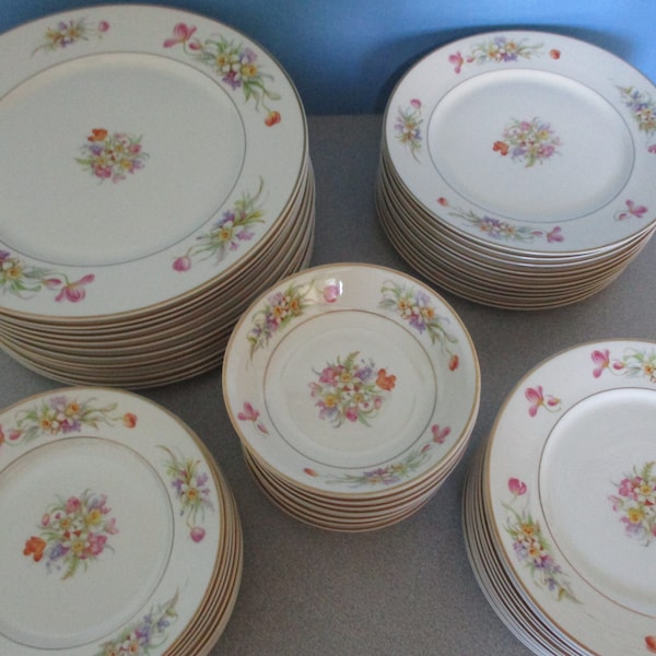 Vintage Warwick China  WAR61 Pattern Service for 12, 118 Pc Set ,1930s Excellent Codition