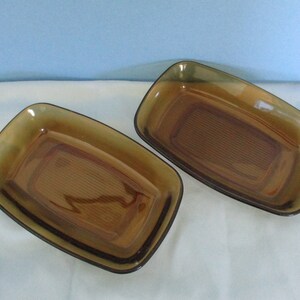 Arcoroc France Smoky Brown set of 2 Snack Trays