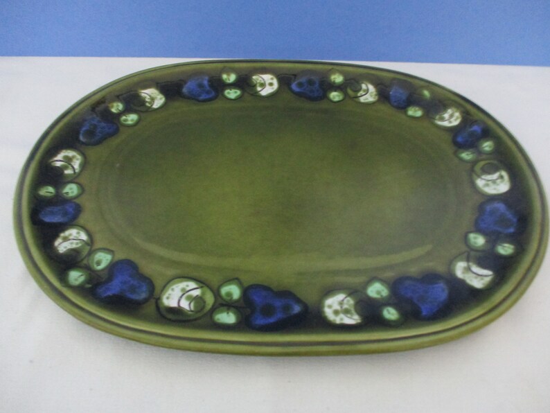 German Pottery Floral Oblong Platter # T.13-36 Carstens W