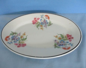 McNicol China Clarksburg WV Floral Pattern Small Oval Platter Vintage Style # 127