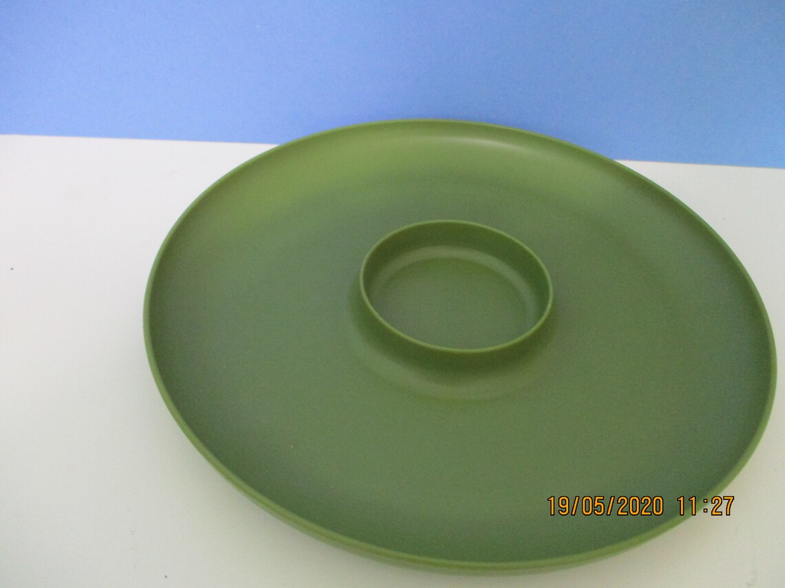 Vintage Chip and Dip Tray Mid Century Modern Green Etsy