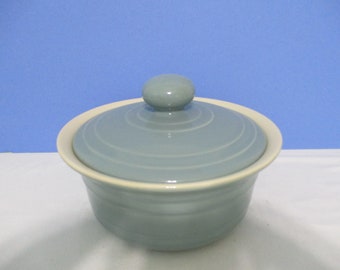 Secla Portugal Pottery Blue Covered Bowl