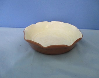 Vintage Stangl Pottery Brown and White Serving Bowl