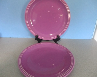 Flamingo China vintage Nancy Calhoun Purple Dinner Plates, Set of 2 Rare