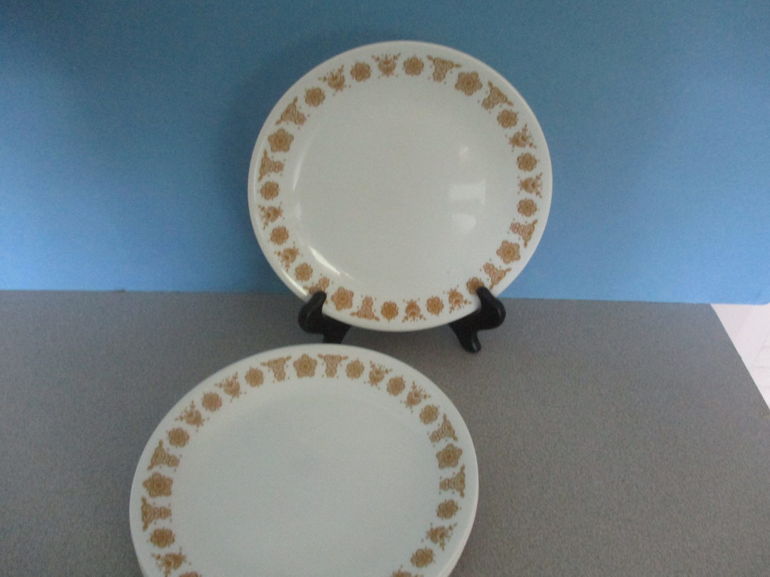 Vintage Corningware Corelle Butterfly Gold Pattern Dinner Plates, Set ...