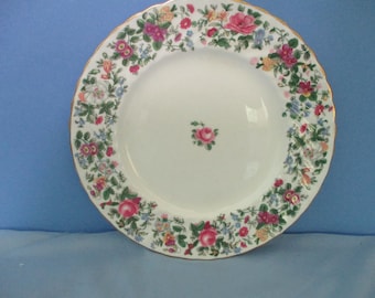 Crown Staffordshire Rose Floral Pattern Plate Vintage England