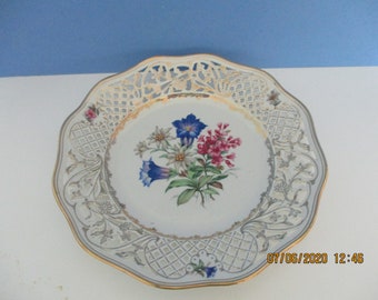 Schumann Germany Porcelain Lace Serving Platter Vintage