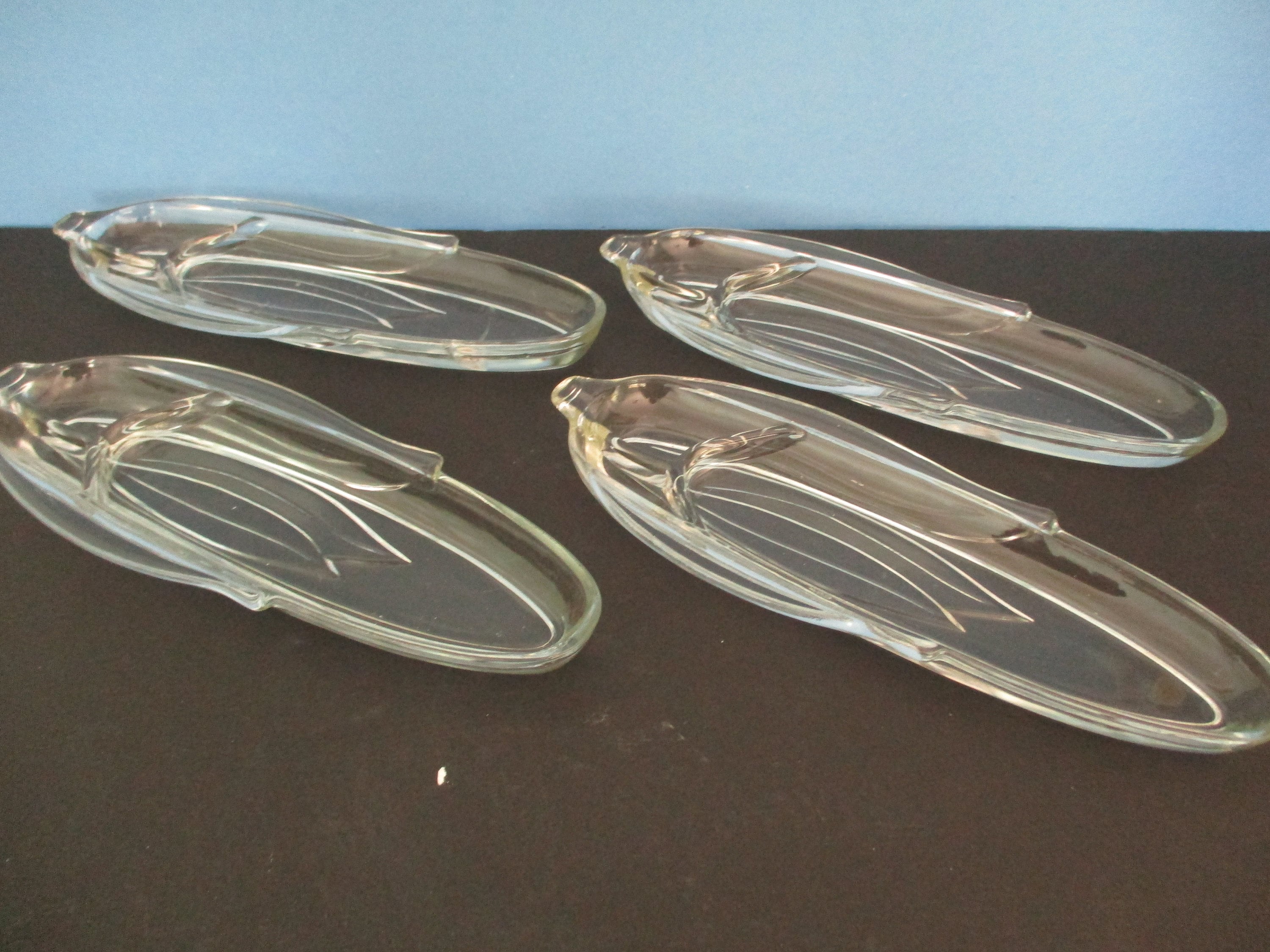 Vintage Pressed Glass Corn Cob Holder set of 4 Etsy