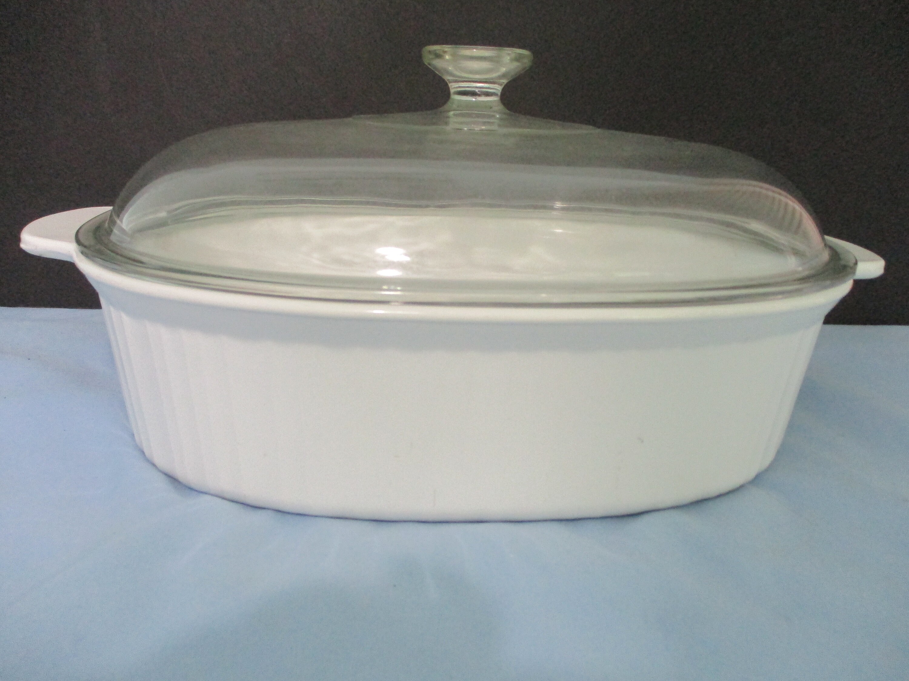 Corning French White vintage 4 Qt covered casserole Etsy