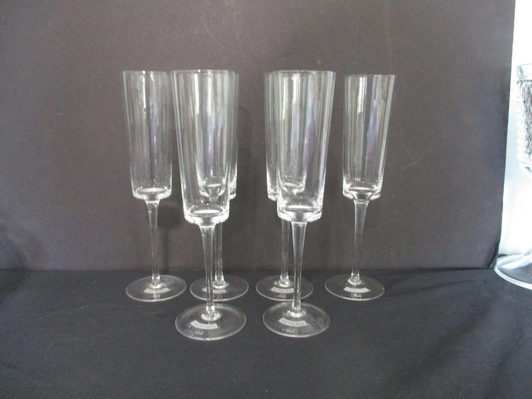 Martini and Rossi Asti Spumante Set of 6 Tall Flutes Vintage Etsy