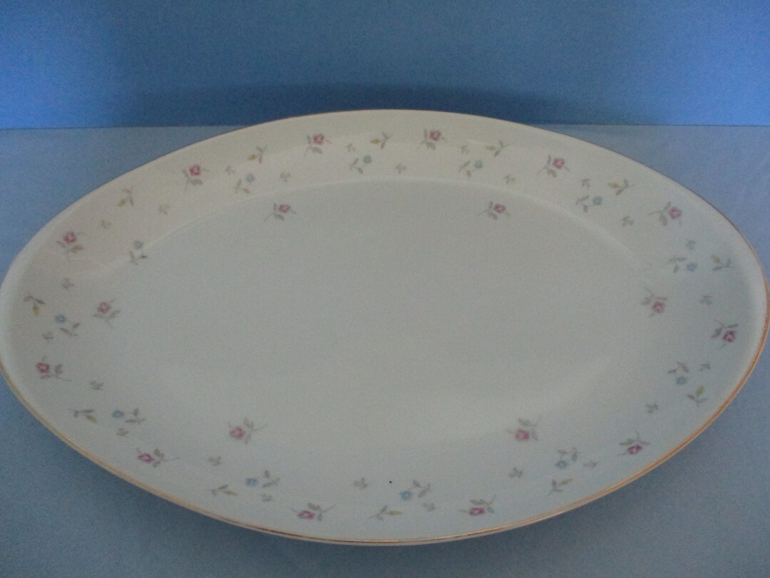 Mieto Fine China Amcrest Pattern Porcelain Serving Platter Etsy