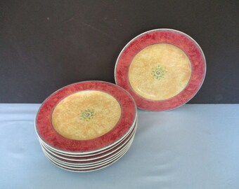 Furio Mesa Salad Plates by Sue Zipkin 8 1/4" Geometric Set of 4 Sakura Malaga 