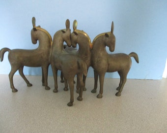 Loet Vanderveen Solid Bronze Sculpture "Horses Four" Very Rare