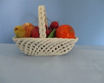 Lanzarin Italie Panier en céramique Majolica avec millésime de fruits