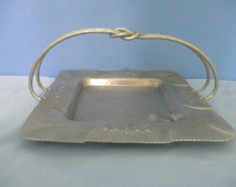 Mid Century Everlast Forged Aluminum Tray with top handle , Hand Hammered