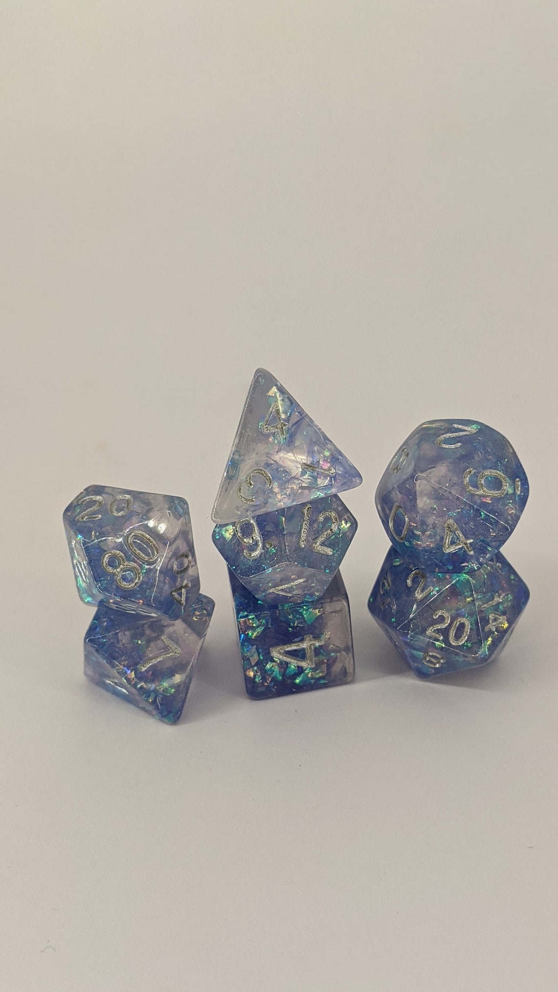 Resin handmade dice set crystal 7die polyhedral dice set Etsy