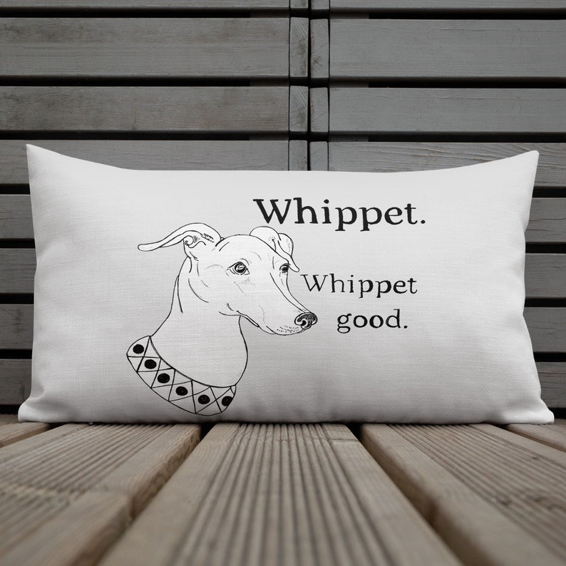 Whippet Good Devo Pun Whippet Pillow Etsy
