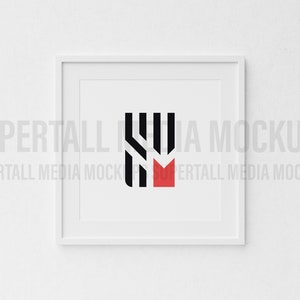 Square Frame PSD Mockup Background | 1:1 Frame Template | Digital Frame