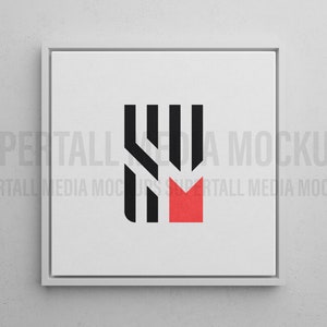 Kvadratisk inramad kanvas PSD Mockup bakgrundsmall