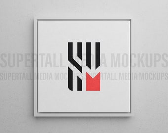Square Framed Canvas PSD Mockup Background Template