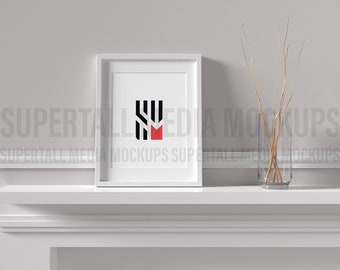 Wall Art Mockup Background | PSD Frame Template | 11x14 Digital Frame