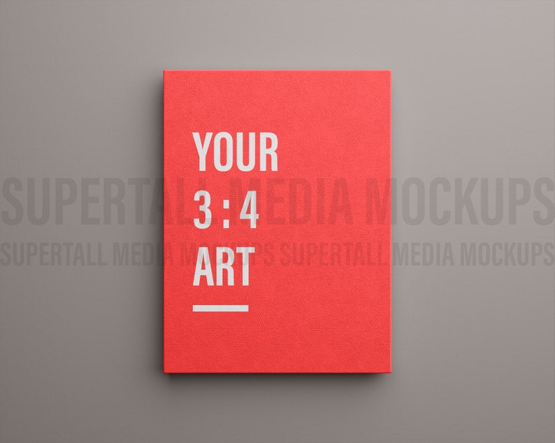 PSD Mockup Unframed 3:4 Canvas Mockup Template image 2